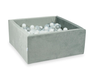 mimii-suchy-basen-90x90-velvet-szary-400-pilek-przezroczyste-perlowe-srebrne-ve180