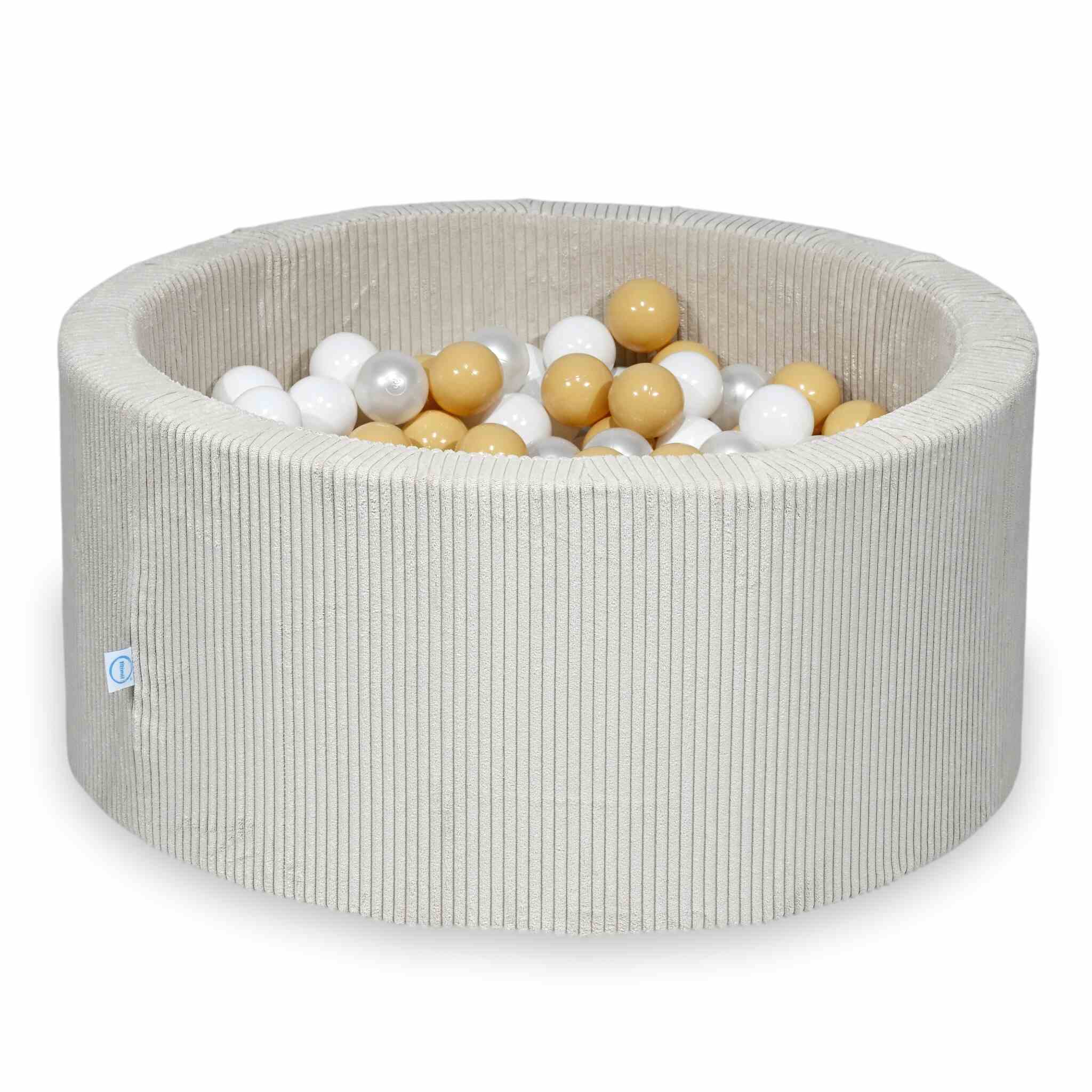 sz048-Mimii-suchy-basen-90x40-sztruks-bezowy-300-pilek-biale-perlowe-bezowe