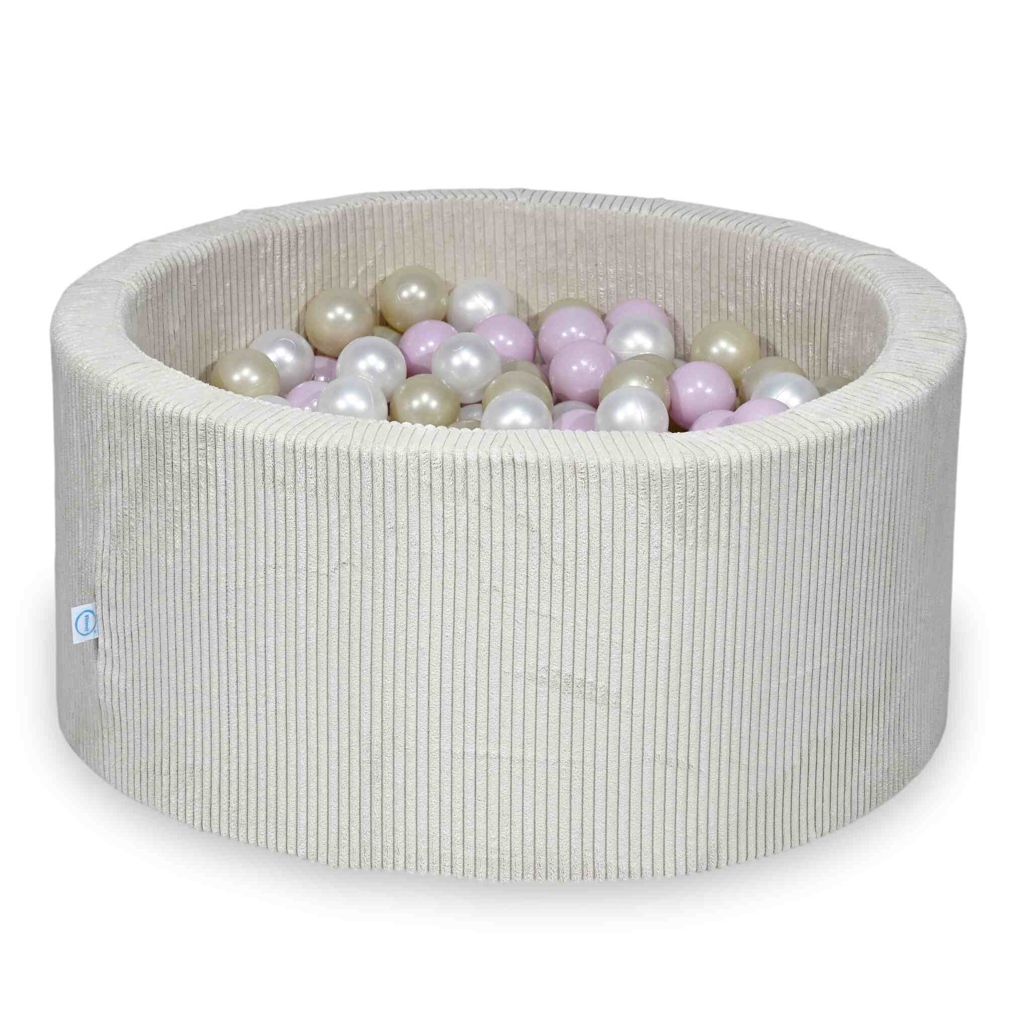 sz049-Mimii-suchy-basen-90x40-sztruks-bezowy-300-pilek-perlowe-rozowe-jasne-perlowe-jasnozlote