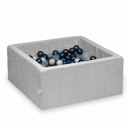 sz280-Mimii-basen-90x90x40-sztruks-szary-400-pilek-przezroczyste-perlowe-metali