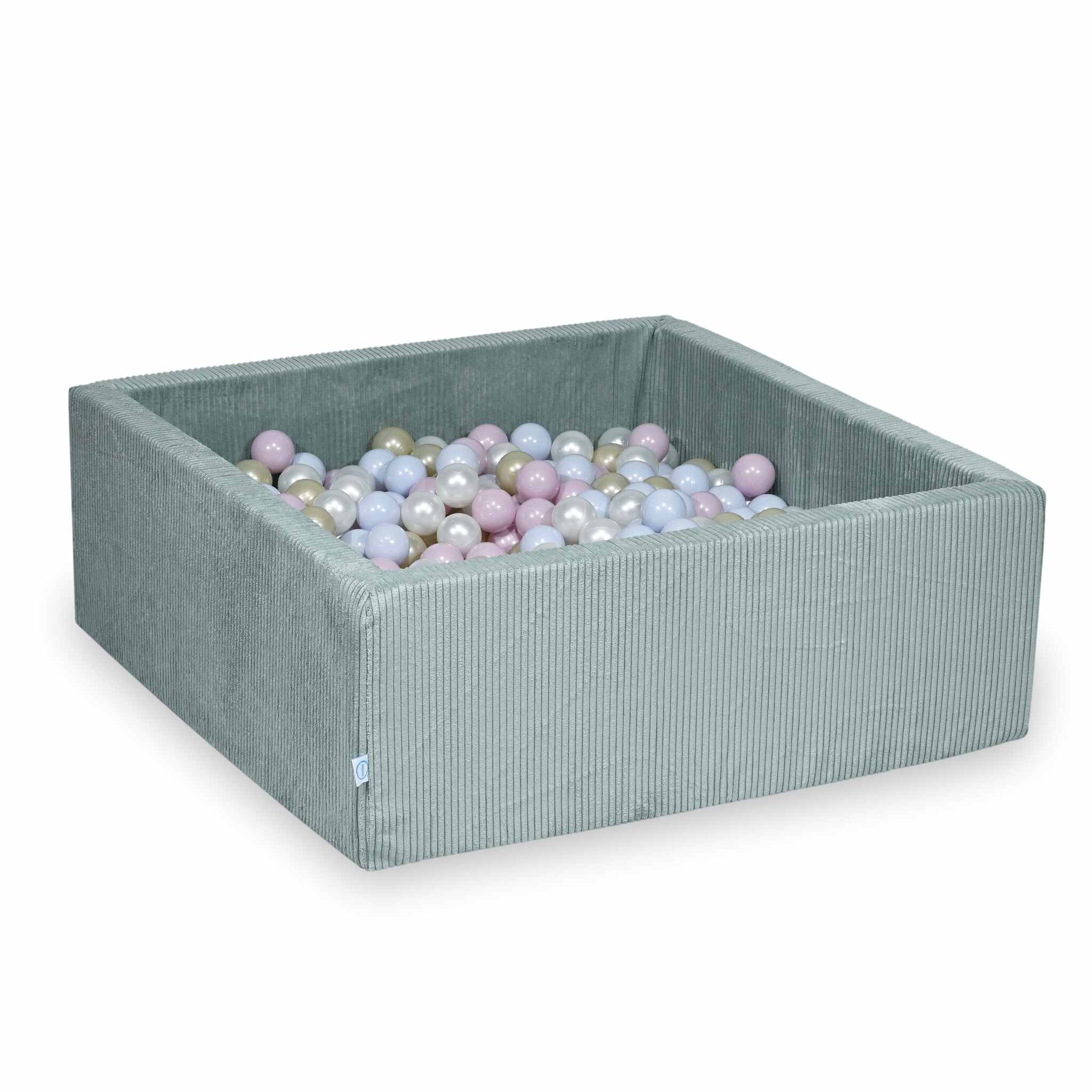 sz327-Mimii-suchy-basen-110x110x40-sztruks-jasna-mieta-600-pilek-perlowe-jasnozlote-rozowe