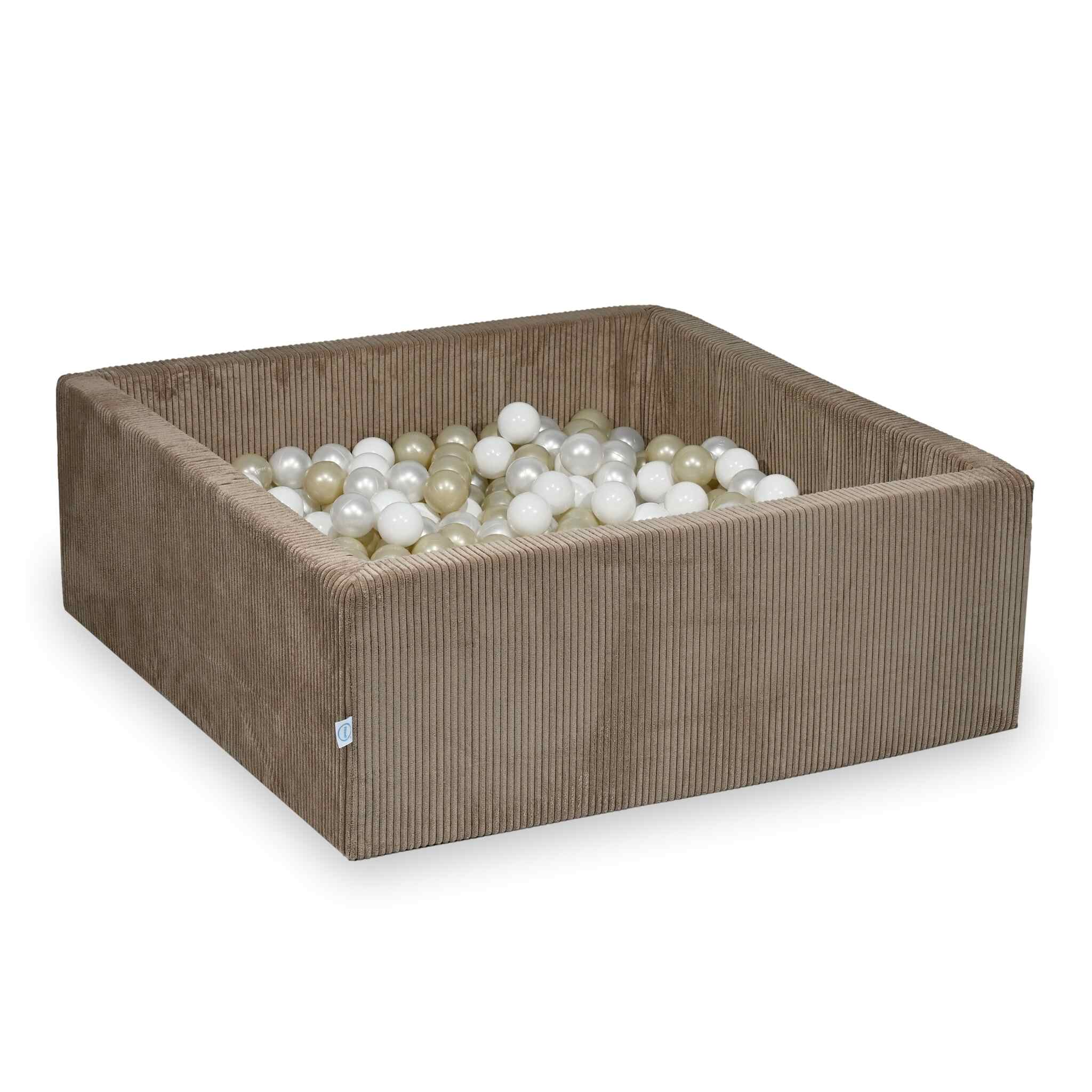 sz353-Mimii-suchy-basen-110x110x40-sztruks-toffee-600-pilek-biale-perlowe-jasnozlote