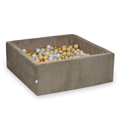 sz354-Mimii-suchy-basen-110x110x40-sztruks-toffee-600-pilek-perlowe-bezowe-zlote-jasnozlote