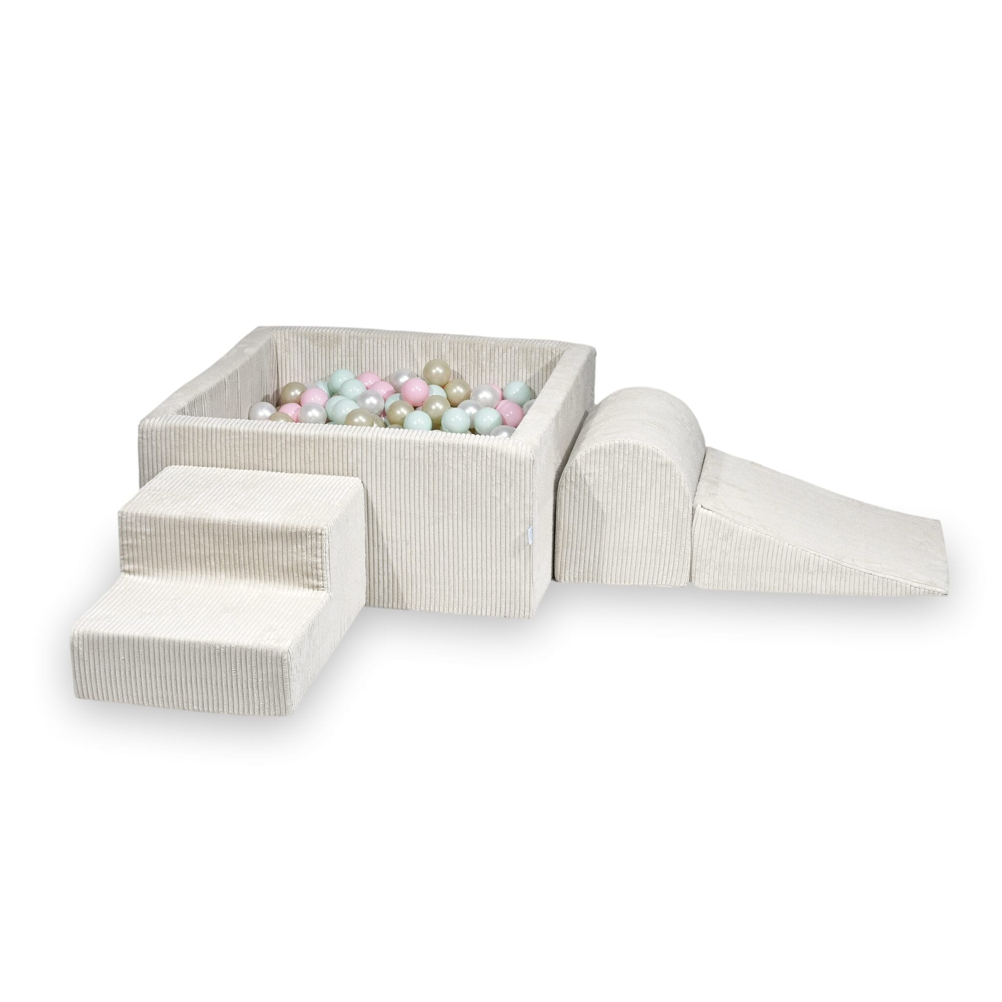 sz398-Mimii-plac-zabaw-z-90x90x40-sztruks-bezowy-400-pilek-jasnorozowe-jasnomietowe-jasnozlote