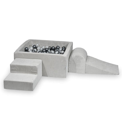 sz422-Mimii-plac-zabaw-z-90x90x40-sztruks-szary-400-pilek-perlowe-srebrne