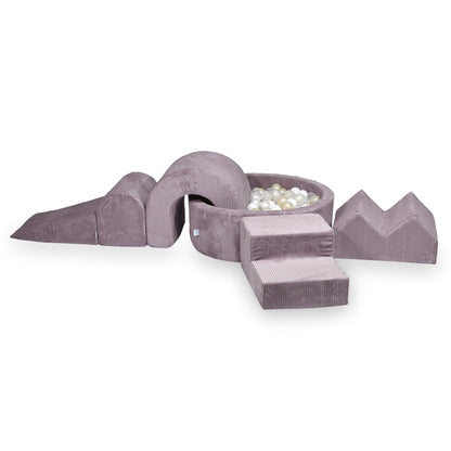 sz506-Mimii-piankowy-plac-zabaw-5-elementow-z-basenem-90x30-sztruks-lavender