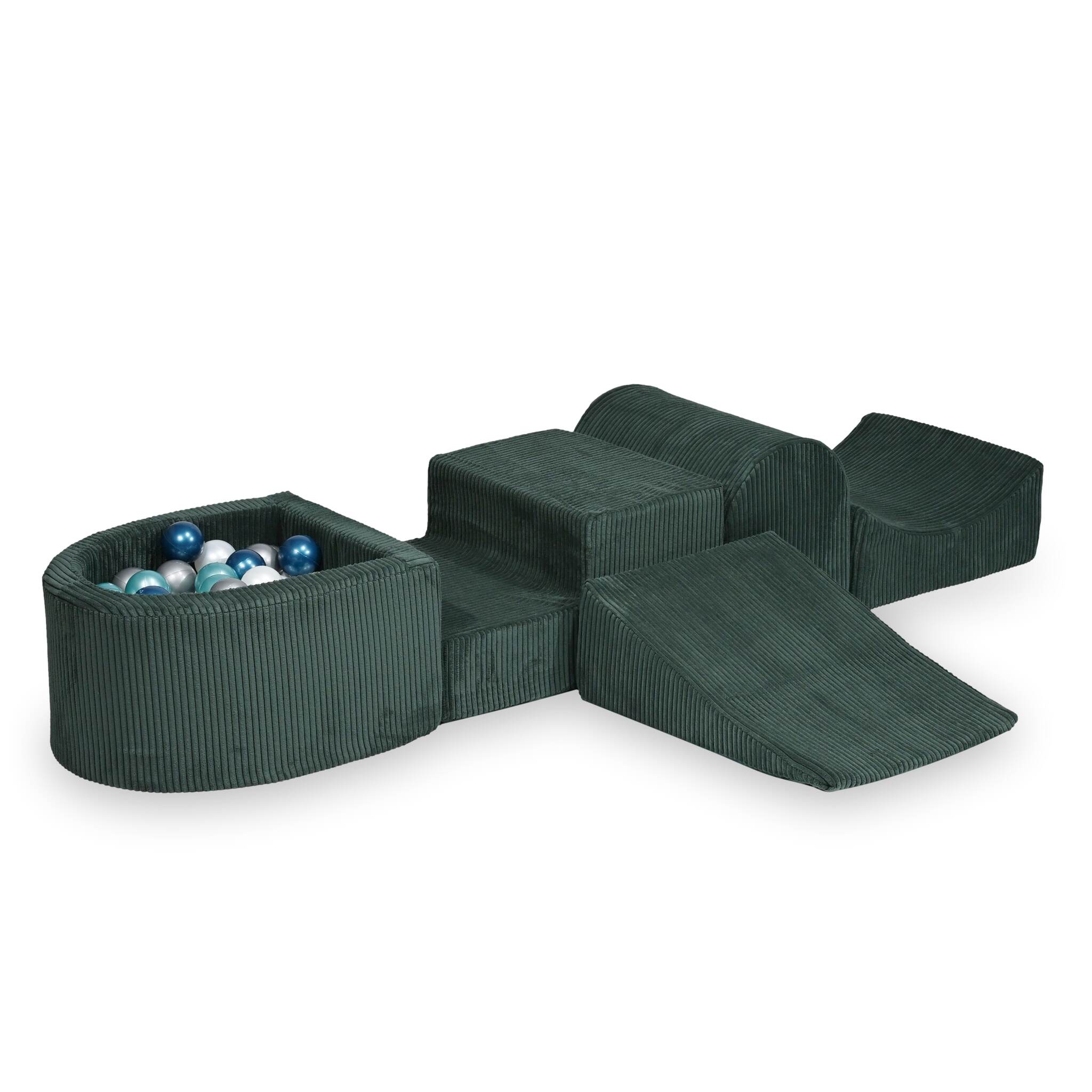 sz593-Mimii-piankowy-plac-zabaw-gorka-sztruks-zielony-100-pilek