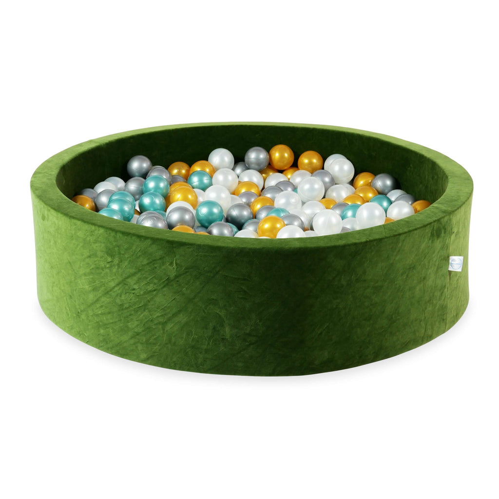 vs293-mimii-suchy-basen-110x30-velvet-soft-oliwkowy-400-pilek-per-owe-srebrne-z-ote-metaliczny-turkus